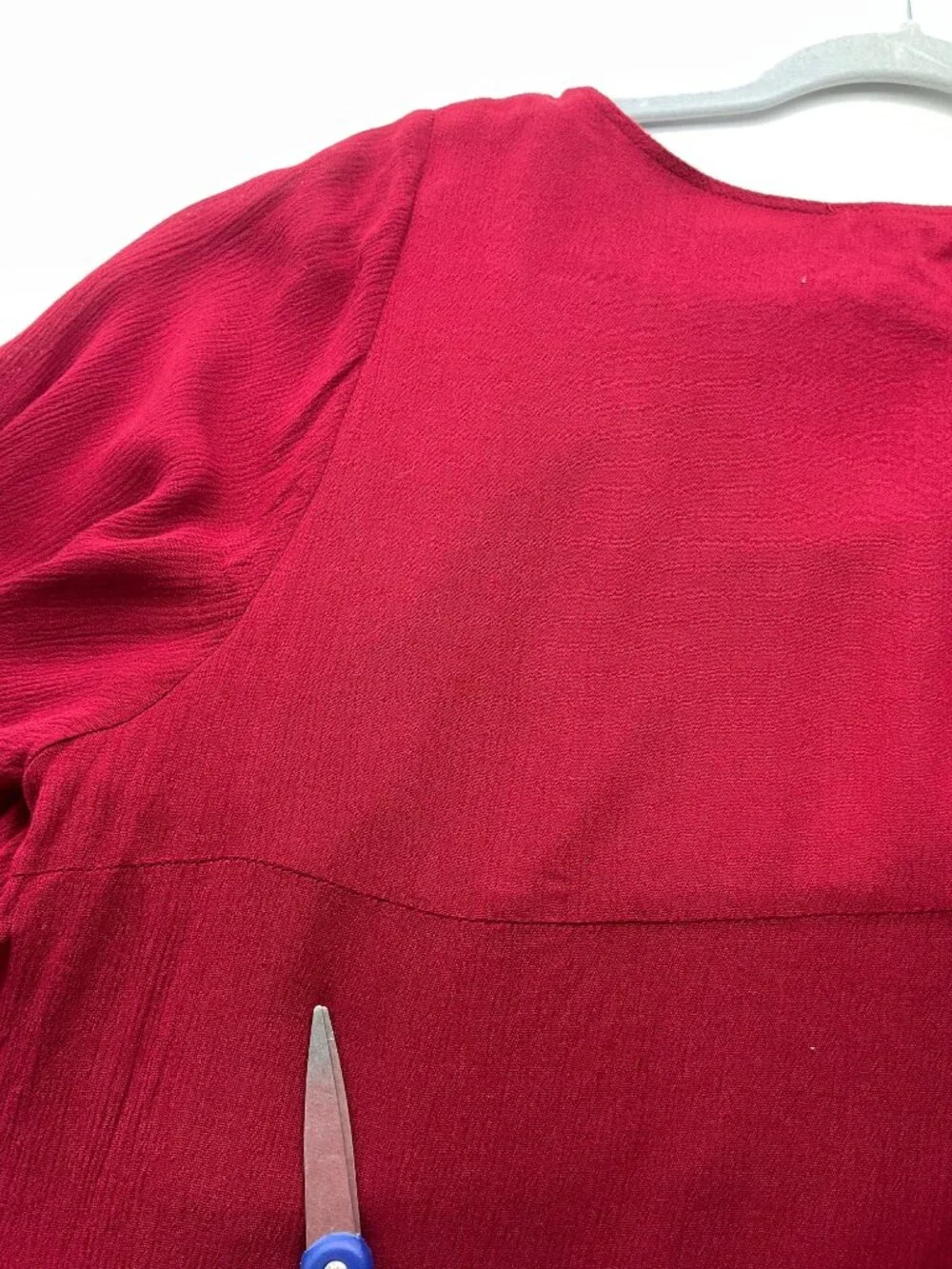 Easel Med Dark Red Boho Tunic Dress Embroidered Flowy Bell Sleeves - Picture 6 of 15